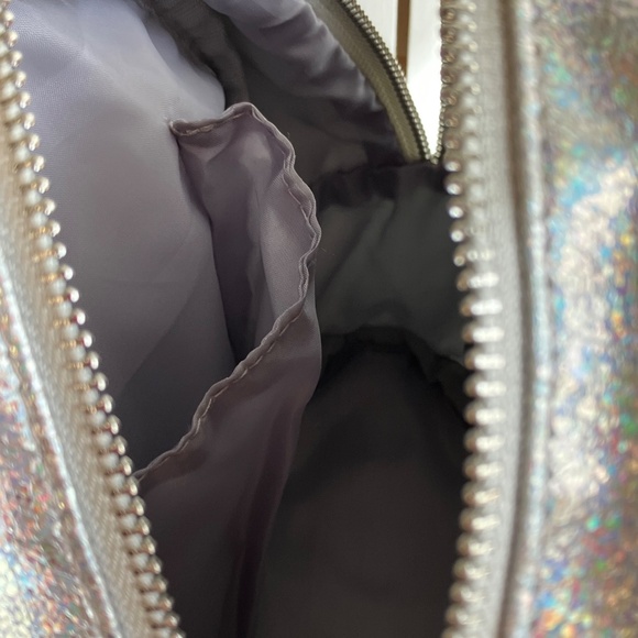 Mini Backpack Metallic Silver Bag Purse - Picture 6 of 10